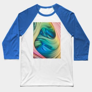 Psychedelic Taffy Colorful Abstract Art Baseball T-Shirt